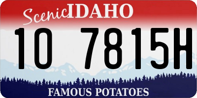 ID license plate 1O7815H
