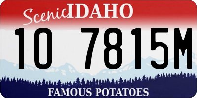 ID license plate 1O7815M