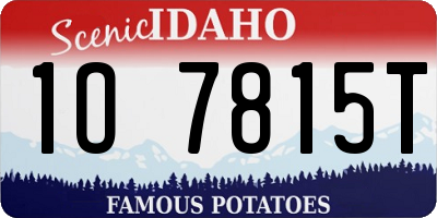ID license plate 1O7815T