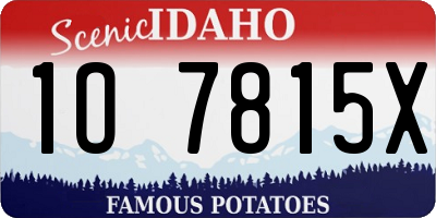 ID license plate 1O7815X