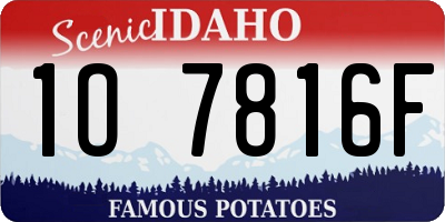 ID license plate 1O7816F