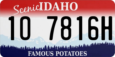 ID license plate 1O7816H