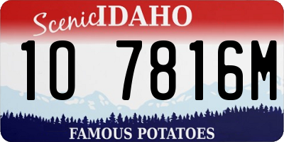 ID license plate 1O7816M