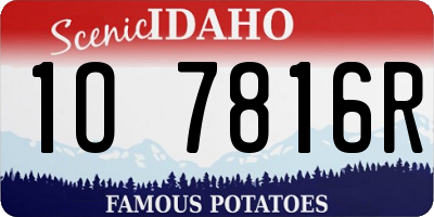 ID license plate 1O7816R