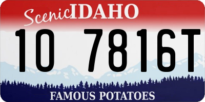 ID license plate 1O7816T