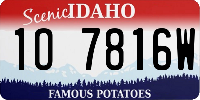 ID license plate 1O7816W