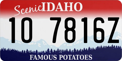 ID license plate 1O7816Z