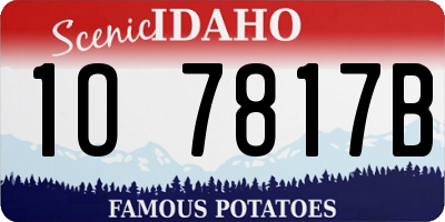 ID license plate 1O7817B