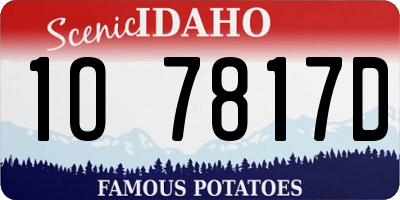ID license plate 1O7817D