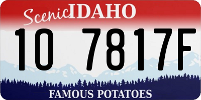 ID license plate 1O7817F
