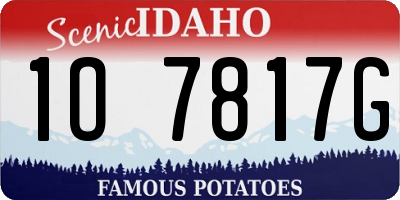 ID license plate 1O7817G