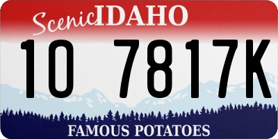 ID license plate 1O7817K