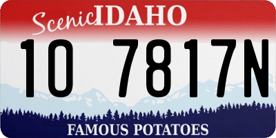 ID license plate 1O7817N