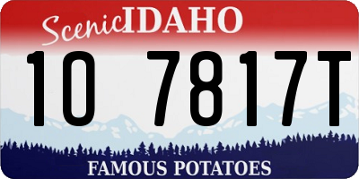ID license plate 1O7817T