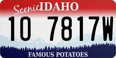 ID license plate 1O7817W