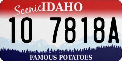 ID license plate 1O7818A