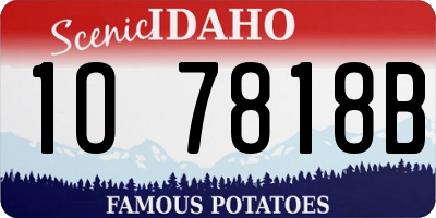 ID license plate 1O7818B