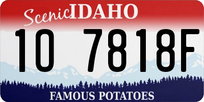 ID license plate 1O7818F