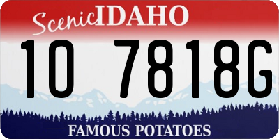 ID license plate 1O7818G