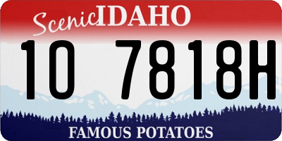 ID license plate 1O7818H