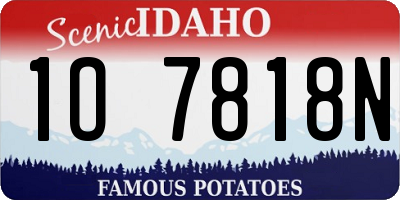 ID license plate 1O7818N