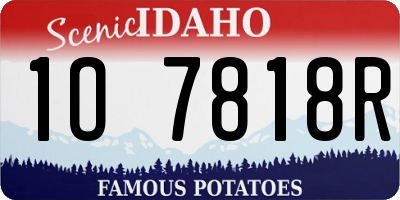 ID license plate 1O7818R
