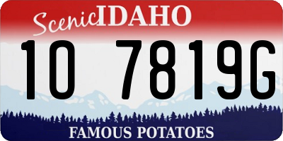ID license plate 1O7819G