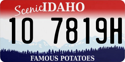 ID license plate 1O7819H