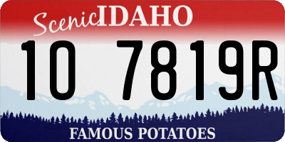 ID license plate 1O7819R