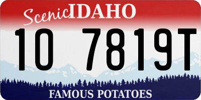 ID license plate 1O7819T