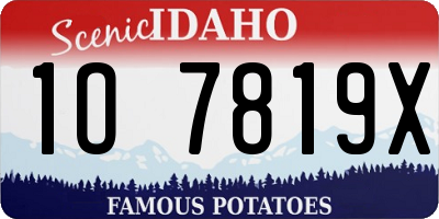 ID license plate 1O7819X