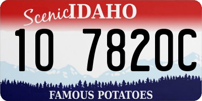ID license plate 1O7820C