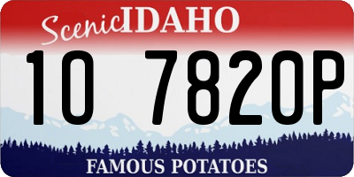 ID license plate 1O7820P