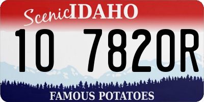 ID license plate 1O7820R