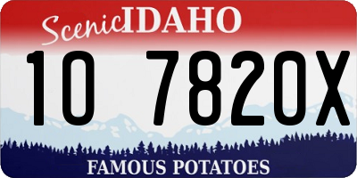 ID license plate 1O7820X