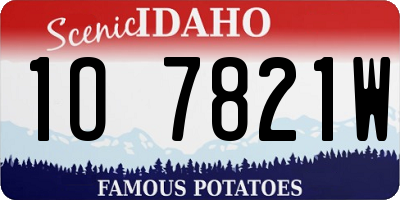 ID license plate 1O7821W