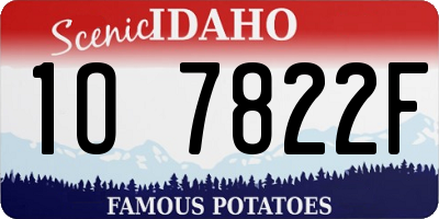 ID license plate 1O7822F
