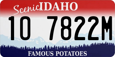 ID license plate 1O7822M