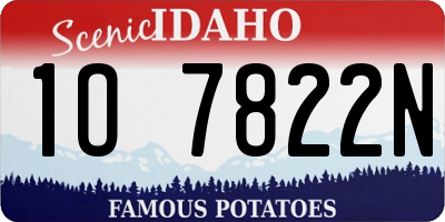 ID license plate 1O7822N