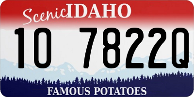 ID license plate 1O7822Q
