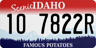 ID license plate 1O7822R