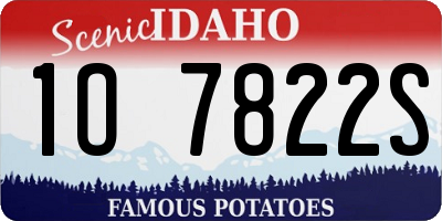 ID license plate 1O7822S