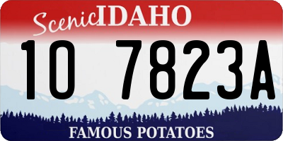 ID license plate 1O7823A