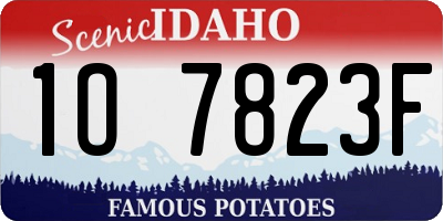 ID license plate 1O7823F