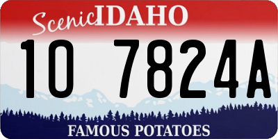 ID license plate 1O7824A