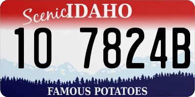 ID license plate 1O7824B
