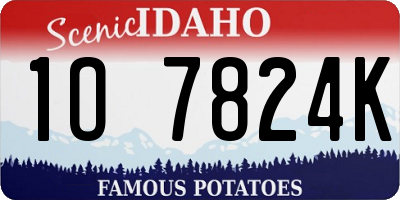 ID license plate 1O7824K