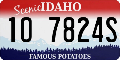 ID license plate 1O7824S