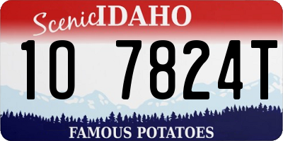 ID license plate 1O7824T