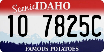 ID license plate 1O7825C